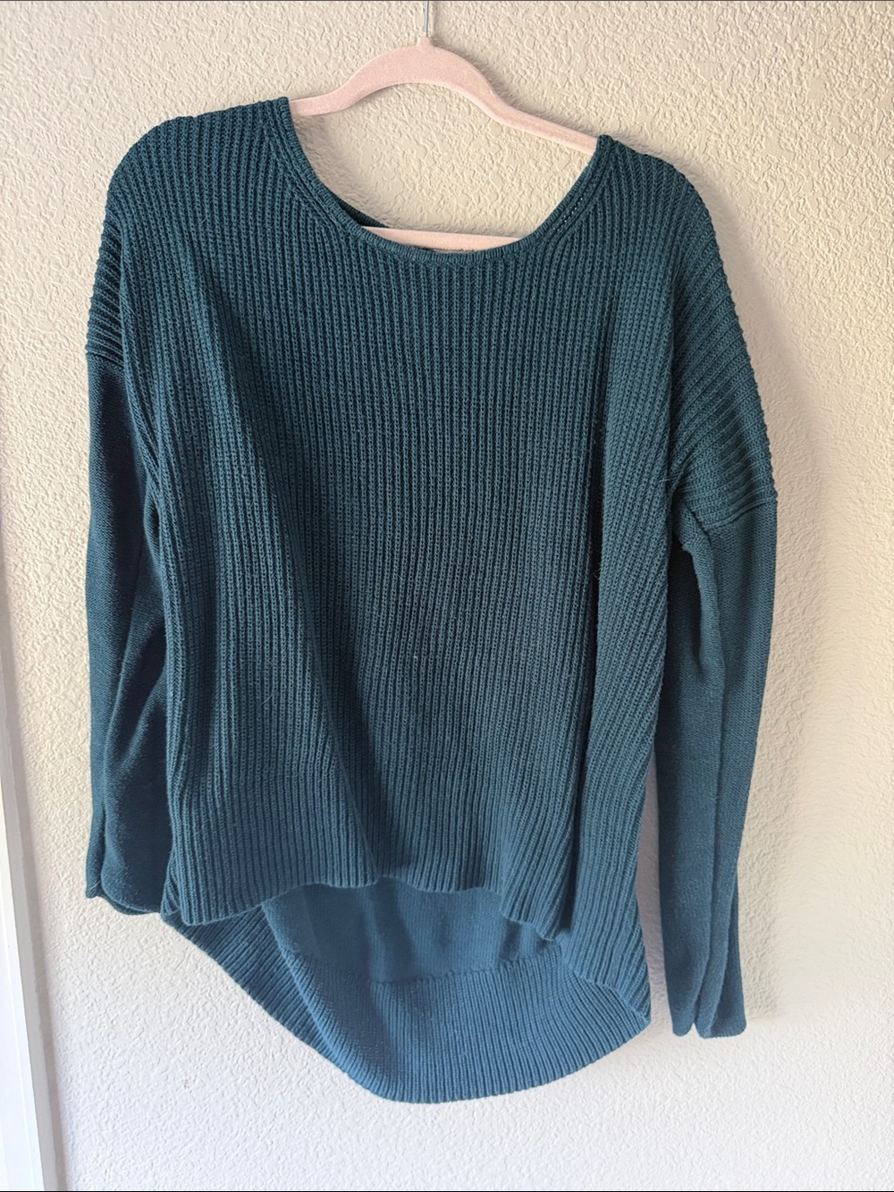 Indigenous Ribbed Scoop Neck Sweater in Teal
